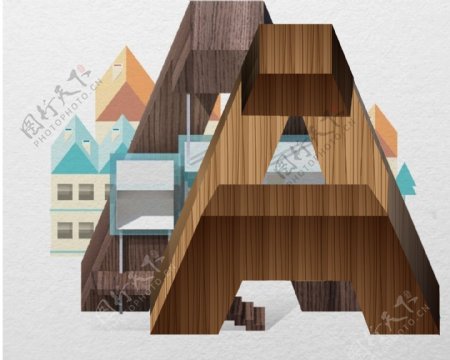 木头质感的A建筑