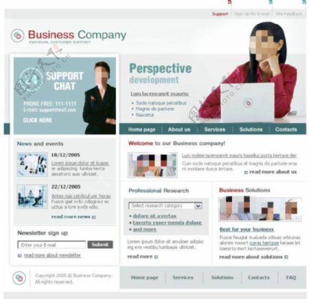 灰色商务企业网页psd模板