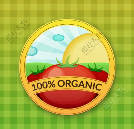 纯天然番茄标签图片