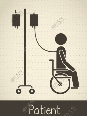 坐轮椅吊水图片