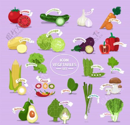 新鲜蔬果创意图标图片