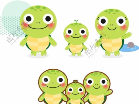可爱卡通矢量乌龟图片