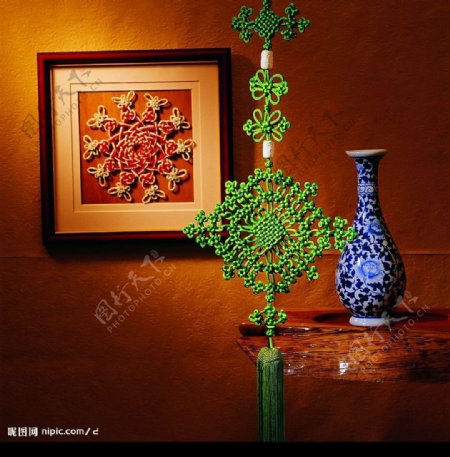 画框中国花瓶图片