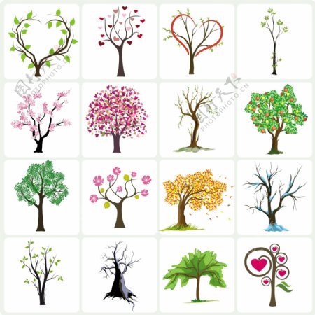 树木插画图片