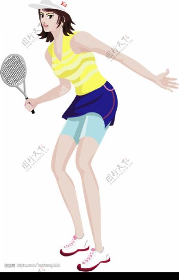 网球女孩图片