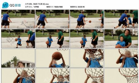 父子打篮球高清实拍视频素材