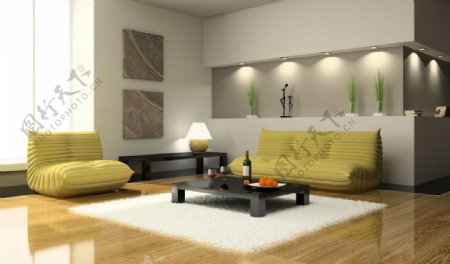 3D高清沙发效果图图片