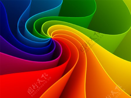 立体彩虹色螺旋状塑料片图片
