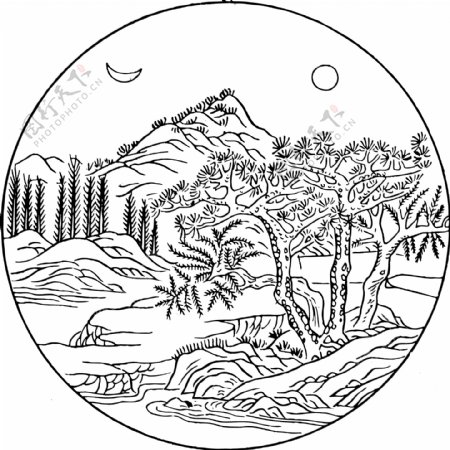 古代山水画图片