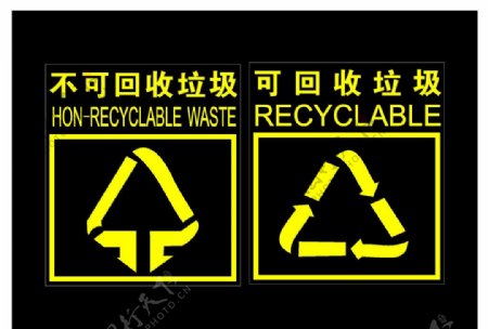 不可回收可回收标识图片