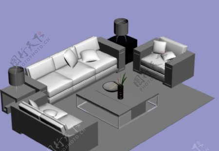 3D沙发组合模型图片