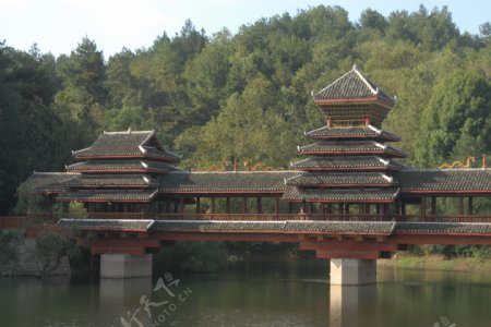 红枫湖廊桥图片