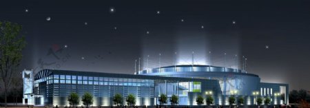 河海大学体育馆夜景图片
