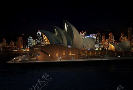 夜色下的悉尼歌剧院精品模型图片