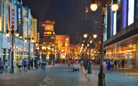天津和平路夜景图片
