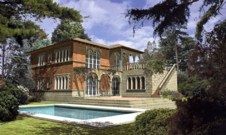 地中海西班牙风格顶级别墅图片