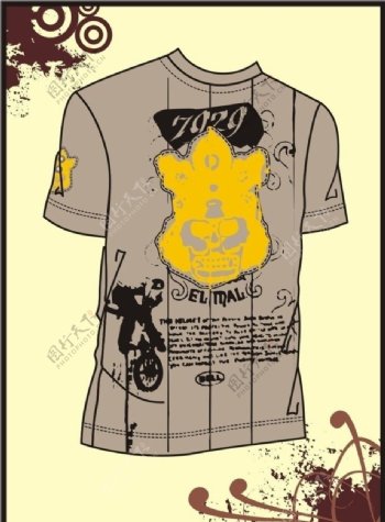 男装Tshirt印花设计极限单车运动图片