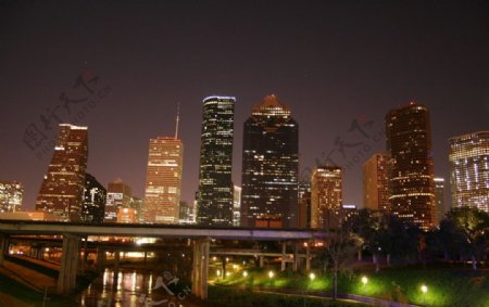 休斯顿城市夜景图片