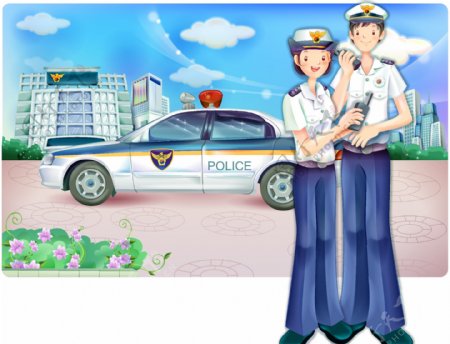 卡通矢量警察形象图片