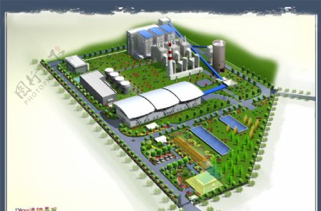 工厂绿化效果图图片