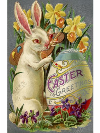 兔子水彩装饰画图片