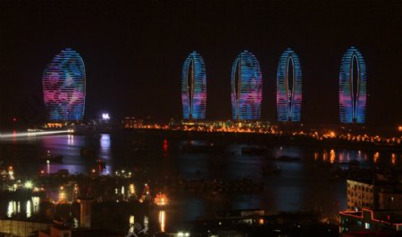 三亚渔港夜景图片