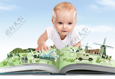 奶粉广告婴儿童话书牧场图片