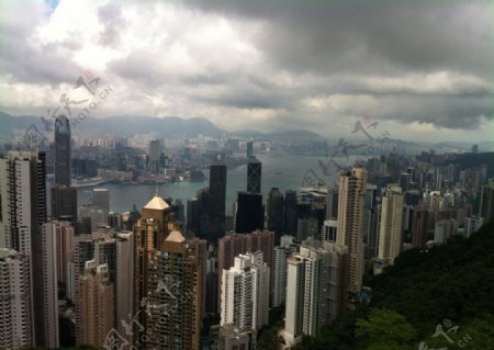 香港太平山顶鸟瞰图片