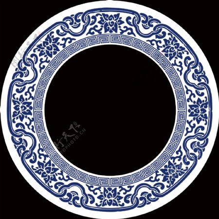 中式圆形花纹图片