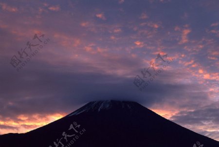 富士山落幕时分图片