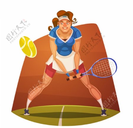 卡通网球运动员图片