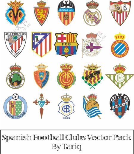 西班牙足球俱乐部LOGO矢量素材图片