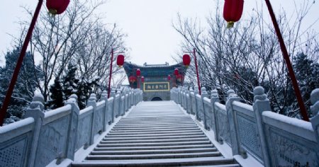 药王庙雪景图片