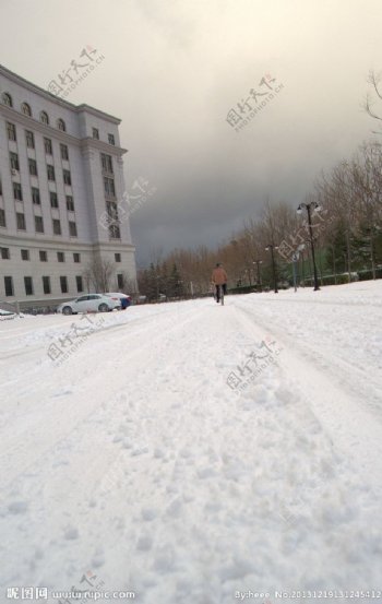 雪后校园图片
