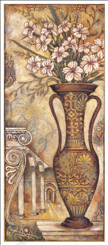 油画静物花瓶图片