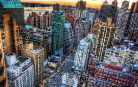 纽约曼哈顿俯瞰摄影图片