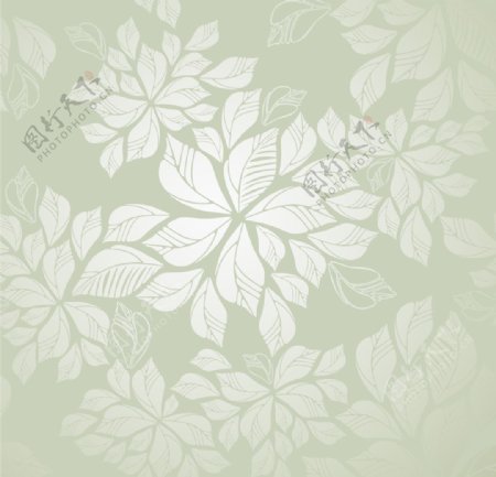 淡雅树叶花纹背景素材图片