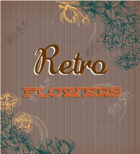复古设计花纹花朵背景图片