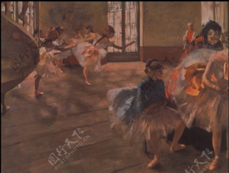 芭蕾舞者油画德加的画绘画图片