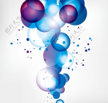 蓝色喷绘气泡矢量素材图片