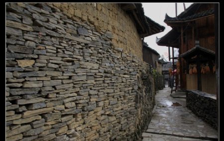 徽州石头墙图片