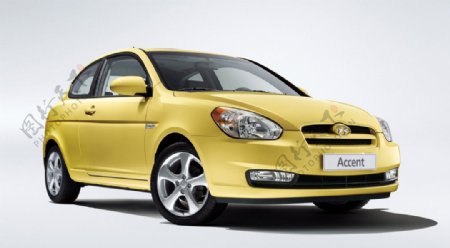 韩国现代汽车黄色的车图片