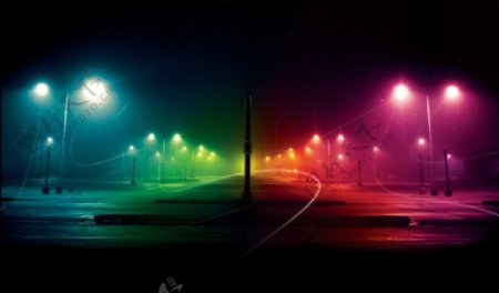 彩虹灯光高光素材图片