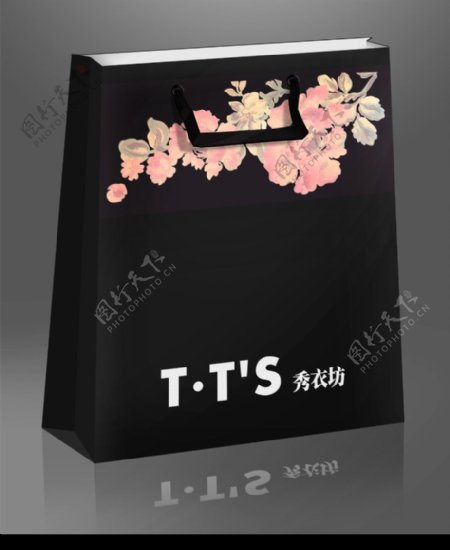 TTS衣秀坊服装手提袋包装设计图片