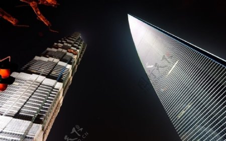 上海金贸大厦环球金融中心大厦夜景图片