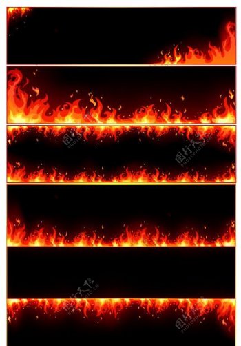 燃烧的火焰边框矢量素材图片