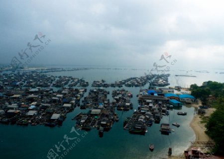 俯瞰海南渔船图片