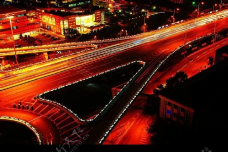北京国贸桥夜景图片