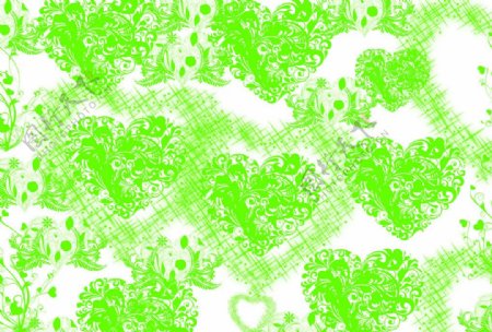 心型花纹绿色图片