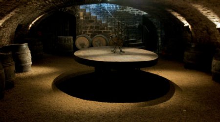 法国第戎葡萄园制酒厂酒窖图片
